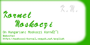 kornel moskoczi business card